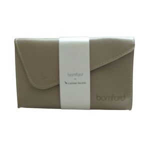 Cosmetic Bag Business Class Amenity Travel Kit Tan Khaki Yellow